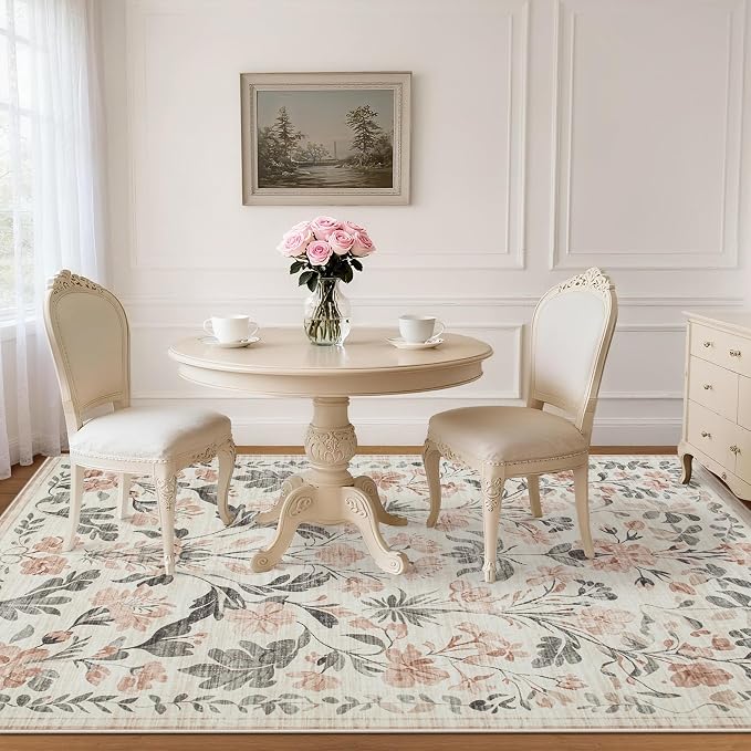 5x7 Area Rugs Washable Rug: Boho Living Room Rug Soft Non-Slip Low Pile Carpet - Image 8