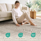 cotiled 9x12 Area Rugs Living Room Rug: Washable Boho Rugs - Image 2
