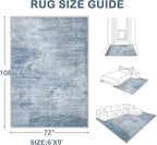 Area Rugs 6x9 Living Room: Washable Rug Modern Abstract Large Rugs Soft Non - Image 2