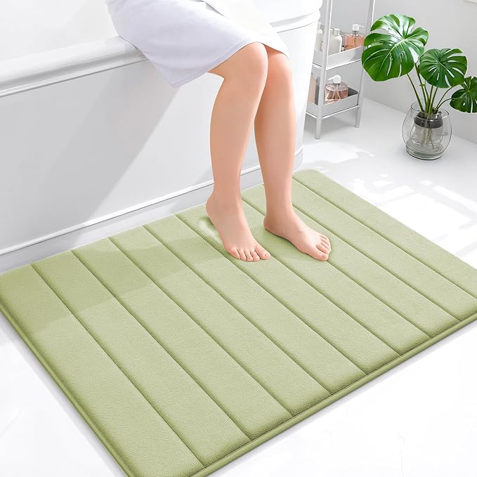 OLANLY Memory Foam Bath Mat 40x32, Super Soft Absorbent Bathroom Rugs, Quick Dry by OLANLY