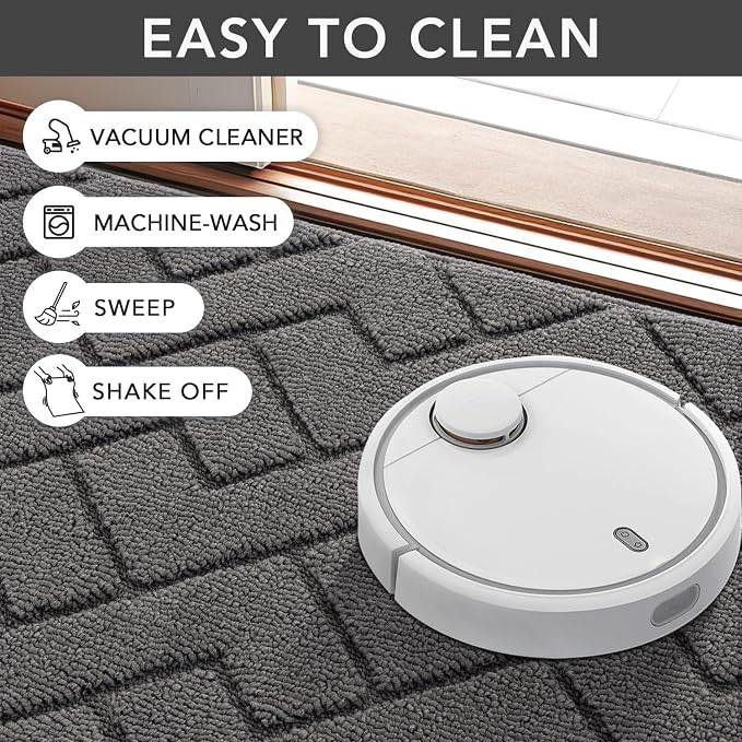hicorfe Dirt Trapper Indoor Doormat, Non Slip Backing Washable Door Mats - Image 6