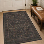 Rustic Brown 3x4 Large Washable Entryway Rug Indoor by Evyhood