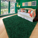 Amdrebio Dark Green Area Rugs for Bedroom Aesthetic, Fluffy Rug for Living Room - Image 3