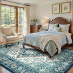 Lofus 9x12 Washable Rugs Non-Slip, Vintage Floral Area Rug - Image 3