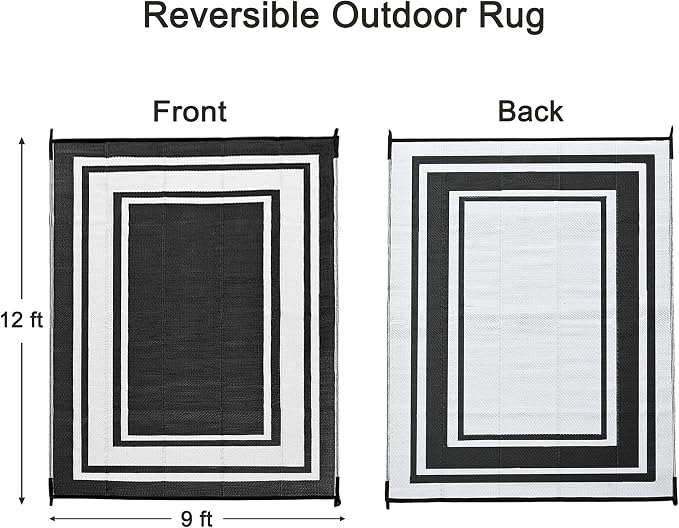 RURALITY Outdoor Rug 9x12 Waterproof - Image 2