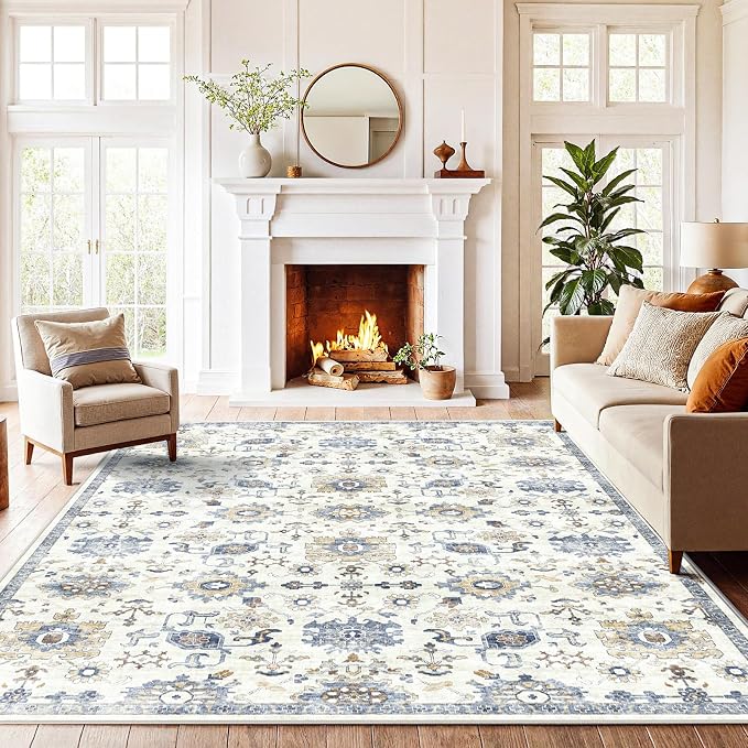 AMADA HOMEFURNISHING Washable Area Rug, Low-Profile Large Area Rug - Image 9