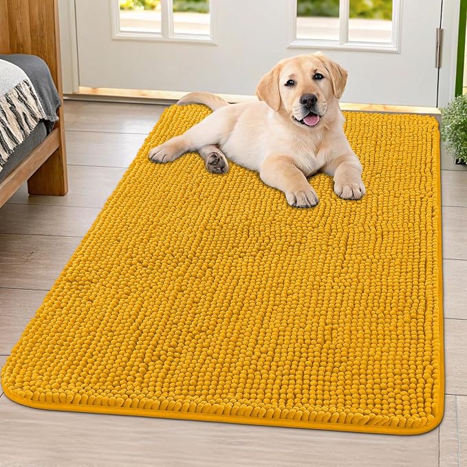 Smiry Dog Door Mat for Muddy Paws 40x32, Absorbent Dirt Trapper, Non-Slip by Smiry