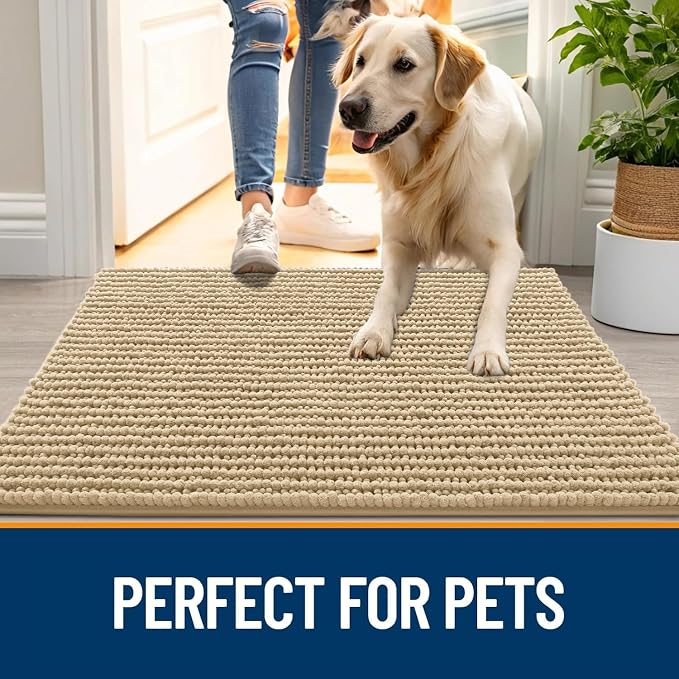 OLANLY Dog Door Mat for Muddy Paws 30x20, Ultra Absorbent Chenille Mud Doormat - Image 6