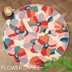 jinchan 5ft Floral Round Rug Washable Living Room Rug Colorful Bloom Round Mat - Image 2