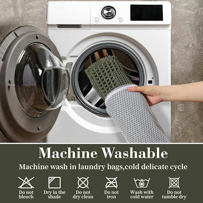 RESARE Waffle Bath Mat for Bathroom, Super Absorbent Bathroom Rugs Non Slip - Image 6