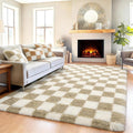 KICMOR 6x9 Rugs for Living Room Beige and Cream White, Large Big Fluffy Shag by KICMOR