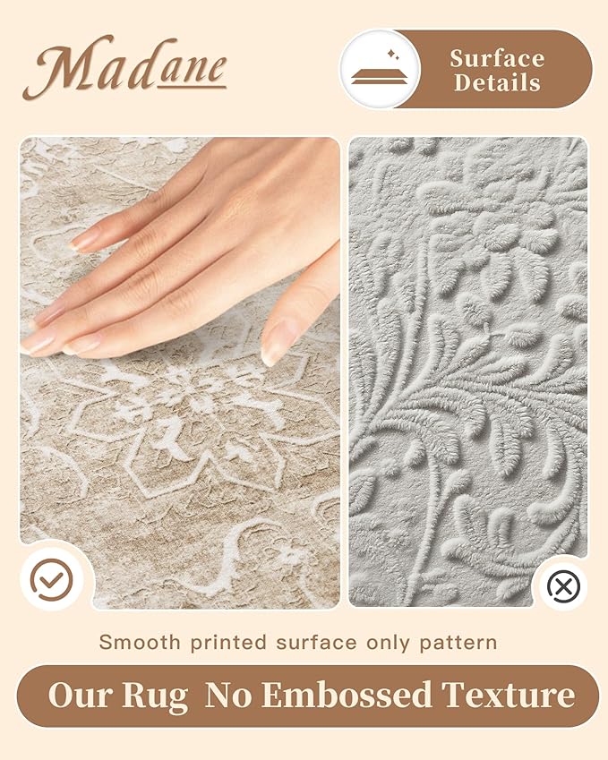 Madane 2x4 Washable Rugs for Entryway, Low Pile Non-Slip Area Rug Kitchen Door - Image 5