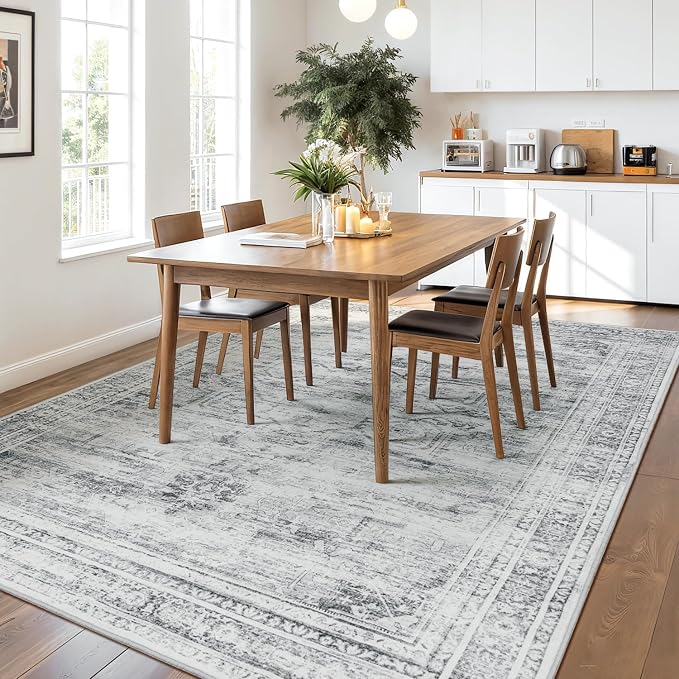 5x7 Washable Area Rugs for Living Room, Soft Faux Wool Carpets for Bedroom - Image 8