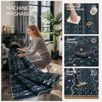 SERISSA 6x9 Area Rugs for Living Room, Washable Non-Slip Grey Boho Rug - Image 3