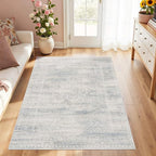 Latte&Fog 3x5 Entryway Blue Area Rugs, Vintage Washable Floral Rugs Boys - Image 3
