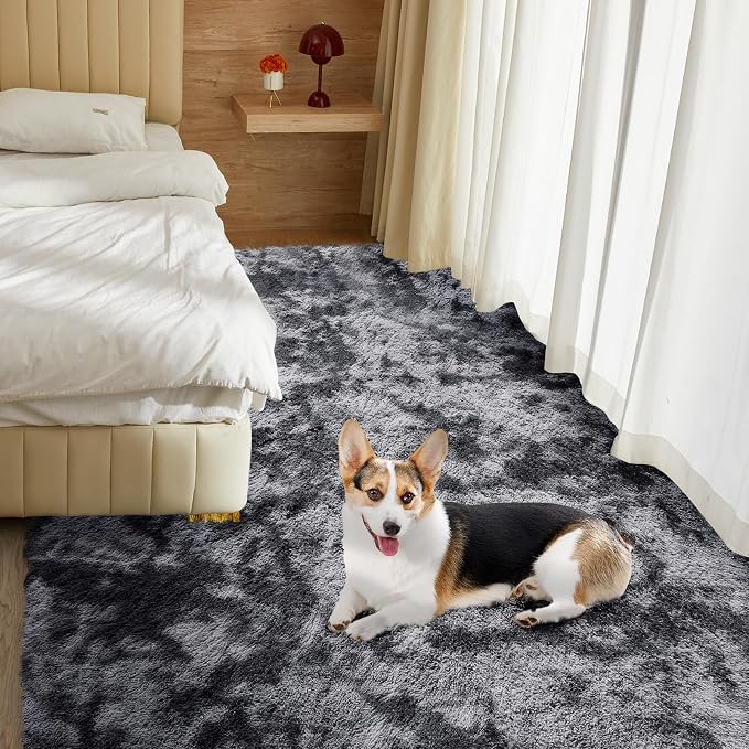 Ultra Soft Rug for Living Room, 8X10 Fluffy Shag Area Rug for Bedroom, Modern - Image 9