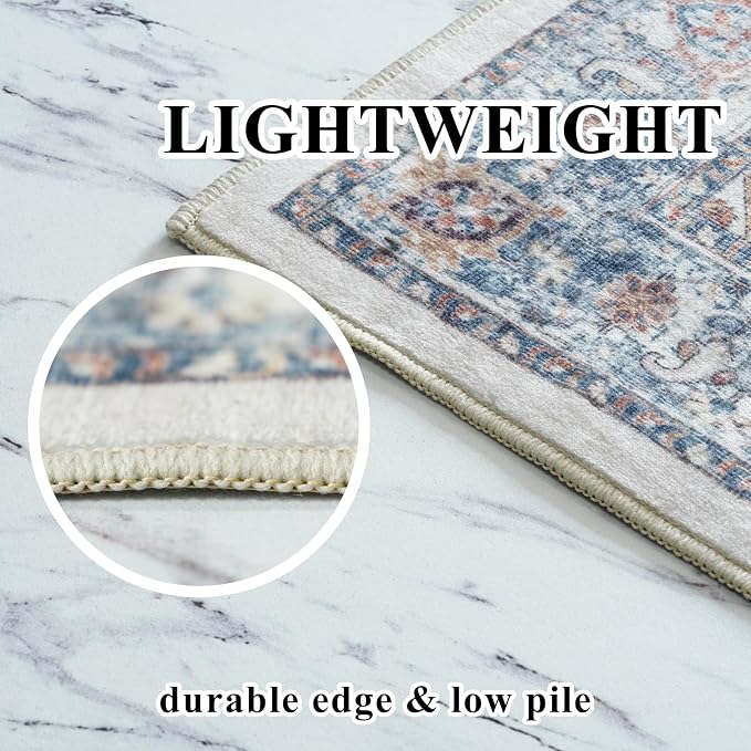 Washable 3x7 Hallway Runner Rug: Vintage 7ft Water-Resistant Soft Runner Rug - Image 7