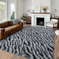 Fluffy Rugs for Living Room, 6x9 Ft Zebra Black and White Area Rug, Soft Large by WISHTREE