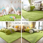 OLANLY 3x5 Machine Washable Small Bedside Rug, Soft Fluffy Shaggy Rugs - Image 5