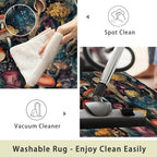 Area Rugs 5x7 Washable Rug Vintage Mushrooms Living Room Rug Soft Anti-Skid - Image 3