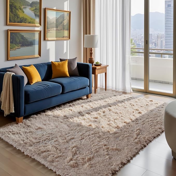 Fluffy Rug Shag Area Rug, Small Bedside Rug, Soft Fluffy Shag Entryway Throw by Yongyangjuxi