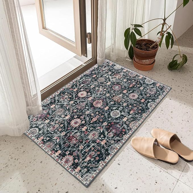 Lahome Moroccan Trellis Washable Rug, 2x3 Entryway Rugs - Image 4