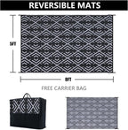 HUGEAR Outdoor Plastic Straw Rug, Waterproof Outdoor Rugs - Image 2