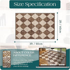 Front Door Rug - 2x3 Brown Beige Non-Slip Washable Doormat Indoor Outdoor Mat - Image 2