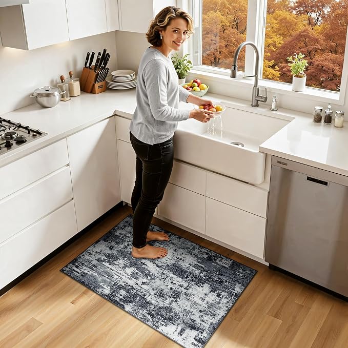 RELEANY Washable Area Rugs 2'x3' Non-Slip Modern Abstract Soft - Image 2