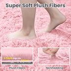 4x6 Area Rugs for Living Room Rug: Soft Fluffy Shag Pink Rugs for Bedroom - Image 5