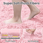 6x9 Area Rug for Living Room: Soft Fluffy Shag Pink Rugs for Bedroom, Non-Slip - Image 5