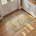 Entrance Rugs Indoor 2x3 Beige Entry Rug Washable Abstract Small Area Rug by OmpaaHomeDecor