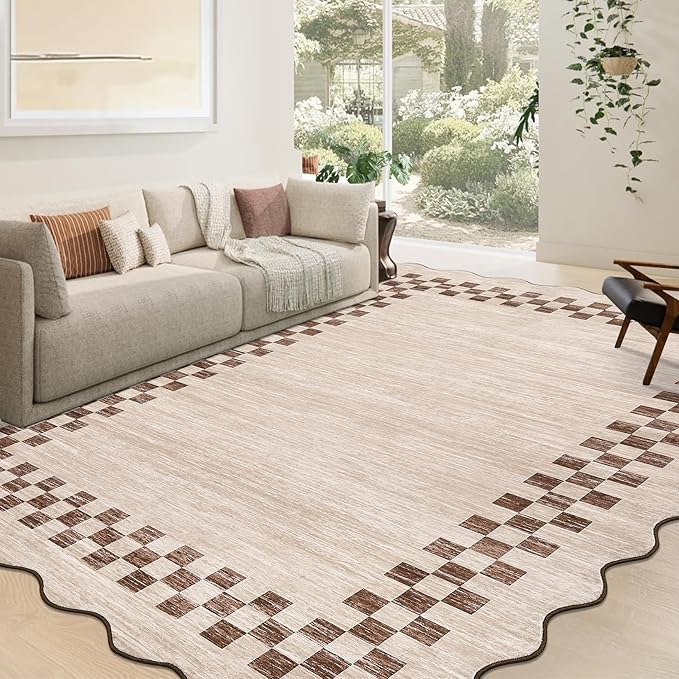GarveeHome Scalloped Washable Rug 9x12 Area Rug by GarveeHome