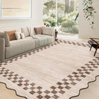 GarveeHome 10x13 Area Rug Large Living Room Scalloped Rug Non Slip Low Pile by GarveeHome