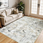 5x7 Area Rugs, Neutral Machine Washable Rugs - Image 7