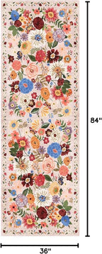 Rug for Hallways Kitchen Rug 3x7 Blush Garden, Non Slip Washable Runner Rug - Image 2