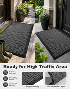 Mibao Front Door Mat Outdoor Entrance, Waterproof Dirt Trapper Doormat - Image 5