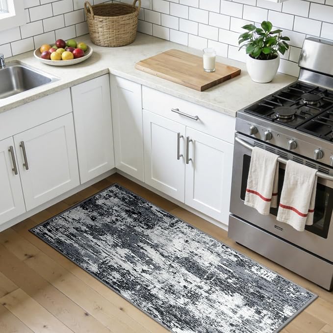 RELEANY Washable Area Rugs 2'x5' Non-Slip Modern Abstract Soft - Image 2