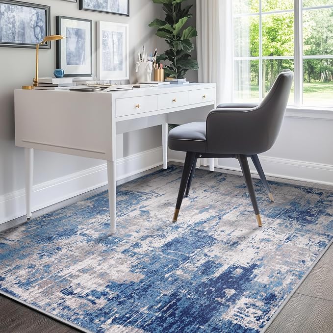 RELEANY Washable Area Rugs 7'x9' Non-Slip Modern Abstract Soft - Image 8
