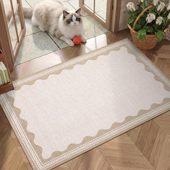 GarveeHome Scalloped Door Mat Indoor Rugs by GarveeHome