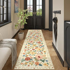 DUKINO Runner Rug for Hallway, 2.6x10 Washable Floral Long Kitchen Rug - Image 5