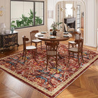 AMTOVO 8x10 Washable Area Rugs for Living Room, Non-Slip Large Soft Boho Floral - Image 4