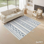cotiled 5x7 Area Rugs Living Room Rug: Washable Boho Rugs - Image 2