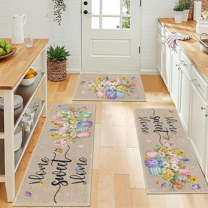 Vaukki Boho Kitchen Rug Sets 3 Pieces, Washable Kitchen Mats - Image 6