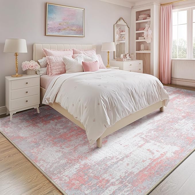 RELEANY Washable Area Rugs 4'x5' Non-Slip Modern Abstract Soft - Image 9