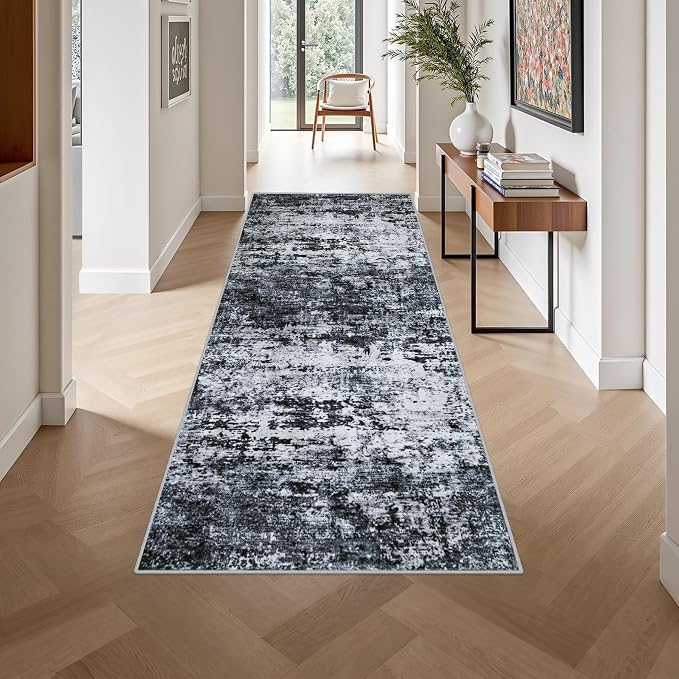 Washable Area Rug 3x8 Entryway Rug: Washable Modern Abstract Soft Thin Rug - Image 4