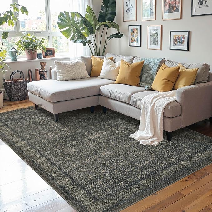 Rugxara Washable Area Rug for Living Room, Vintage Boho Rugs for Office - Image 3