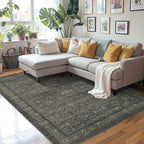 Rugxara Washable Area Rug for Living Room, Vintage Boho Rugs for Office - Image 3