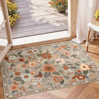 RELEANY Floral 2x3 Area Rugs Washable Print Boho Cute Carpet Non Slip Flower by RELEANY