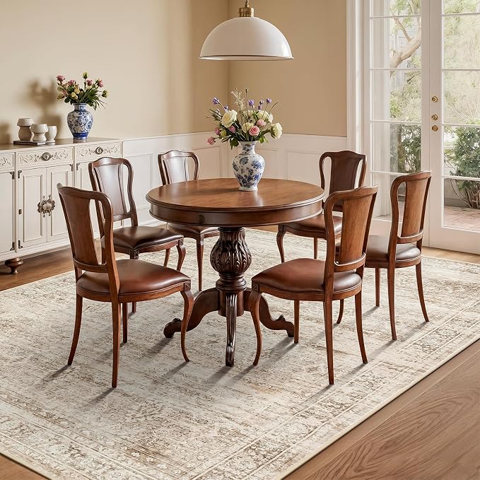 Lofus 5x7 Area Rug for Living Room, Soft Neutral Carpets for Bedroom Dining - Image 3